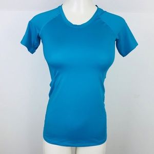 Reebok Shirt sz XS Blue Play Dry Top Short Sleeve